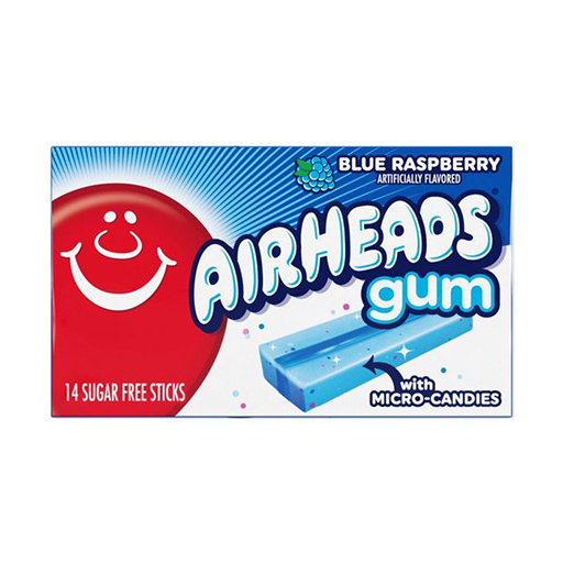 Airheads Blue Raspberry Gum Box – (12 x 14 Sticks) **01/2027**