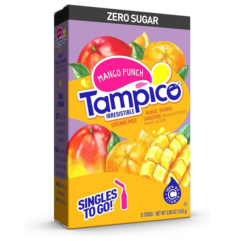 Tampico Drink Mix Mango Punch Flavour Zero Sugar Sachets USA (6 Sticks) (12×19.6g)