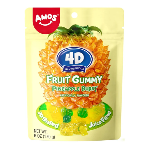 4d Amos Fruit Gummy Pineapple Burst 6oz USA (12x170g)*********************